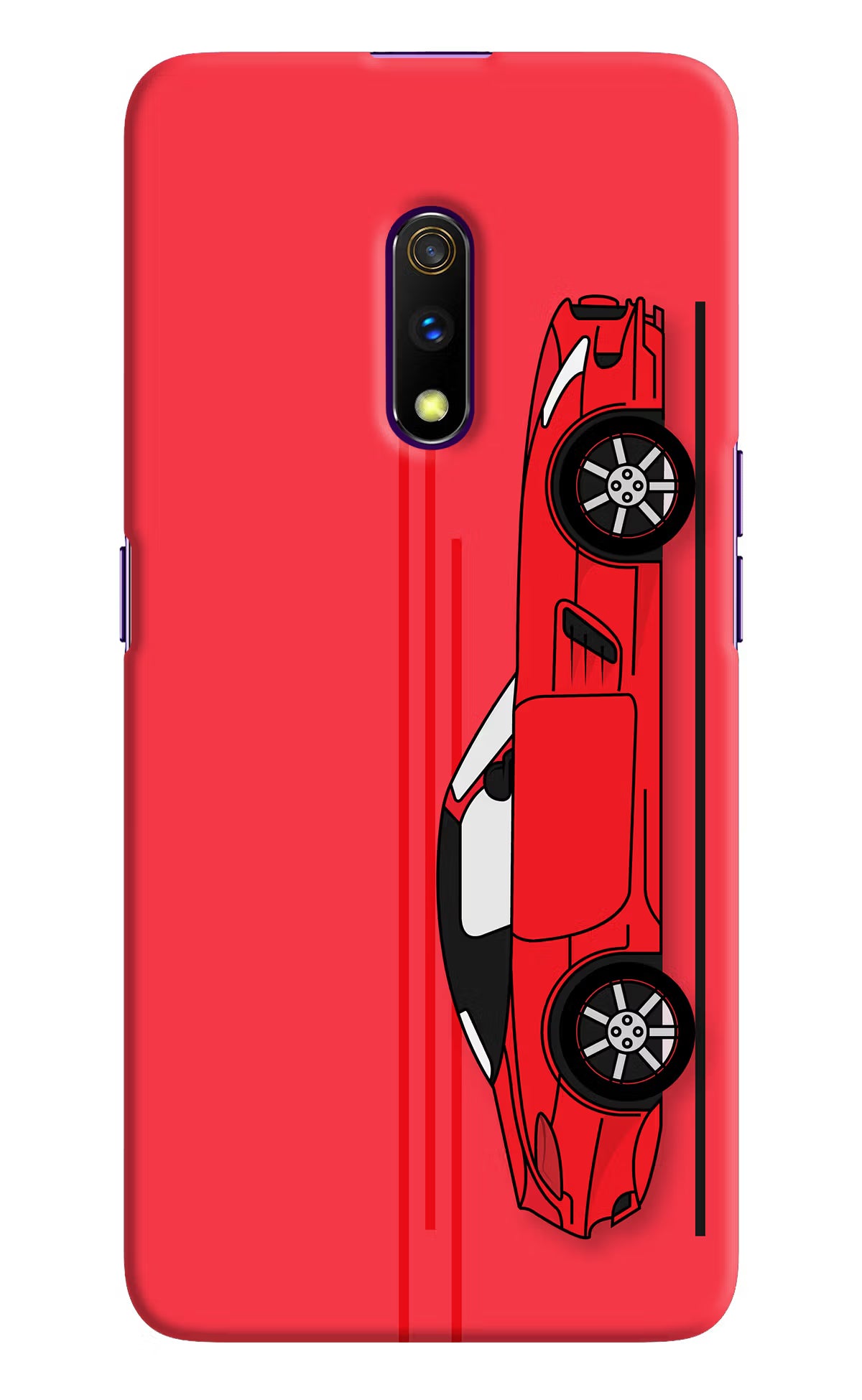 Red Velocity Realme X Hard Case Back Cover by Casekaro