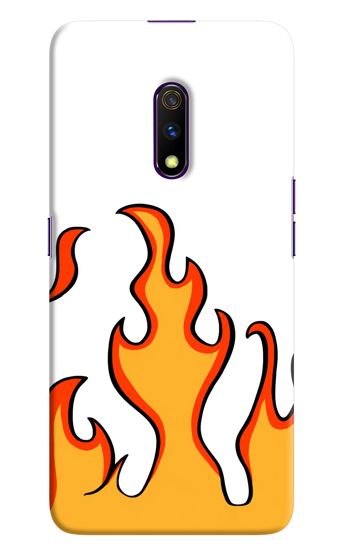 Fired Up – White Realme X Hard Case Back Cover by Casekaro