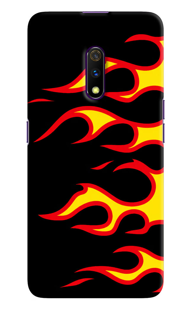 Side Sweep Flames Realme X Hard Case Back Cover by Casekaro