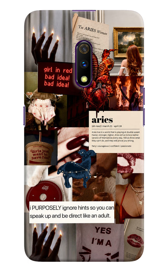 Zodiac Aries Realme X Hard Case Back Cover by Casekaro