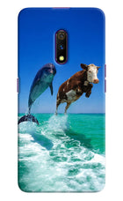 Dolphin vs Cow Realme X Hard Case Back Cover by Casekaro