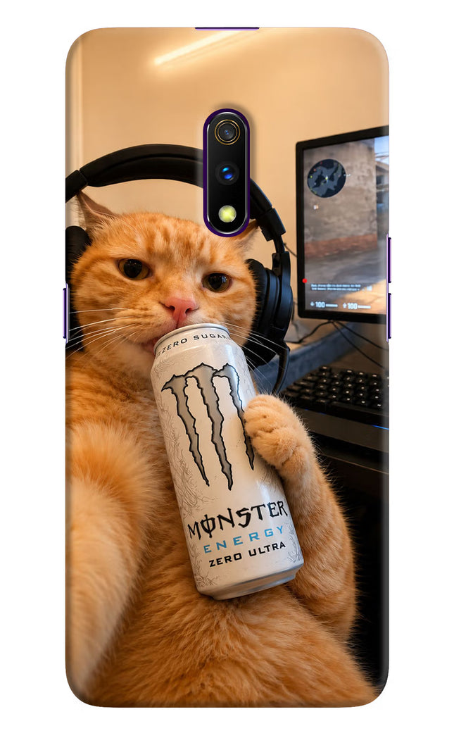 Gamer Cat Energy Realme X Hard Case Back Cover by Casekaro