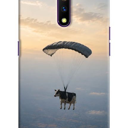 Skydiving Cow Realme X Hard Case Back Cover by Casekaro