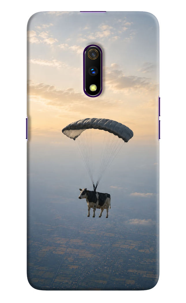 Skydiving Cow Realme X Hard Case Back Cover by Casekaro