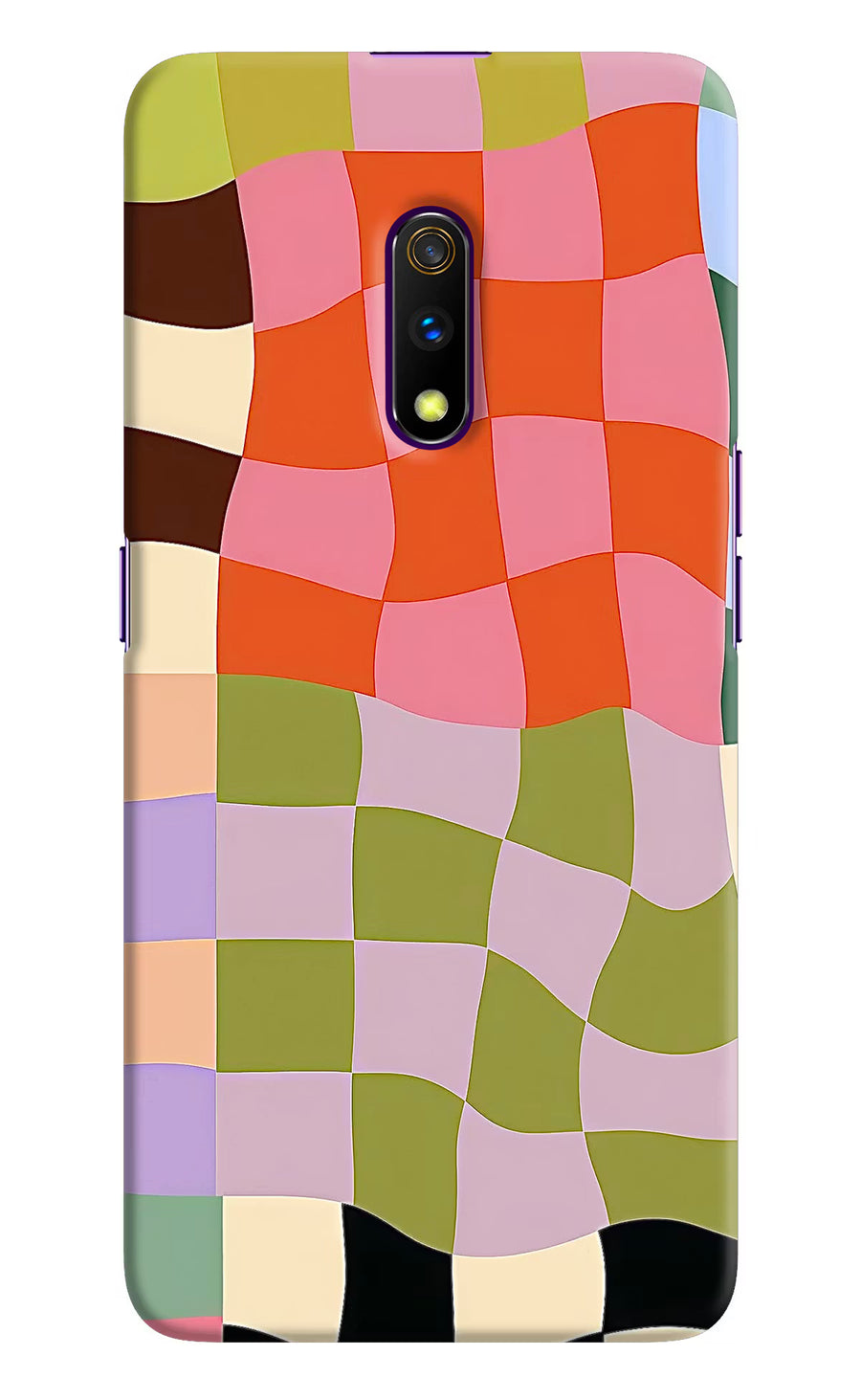Wavy Grid Realme X Back Cover, Hard case
