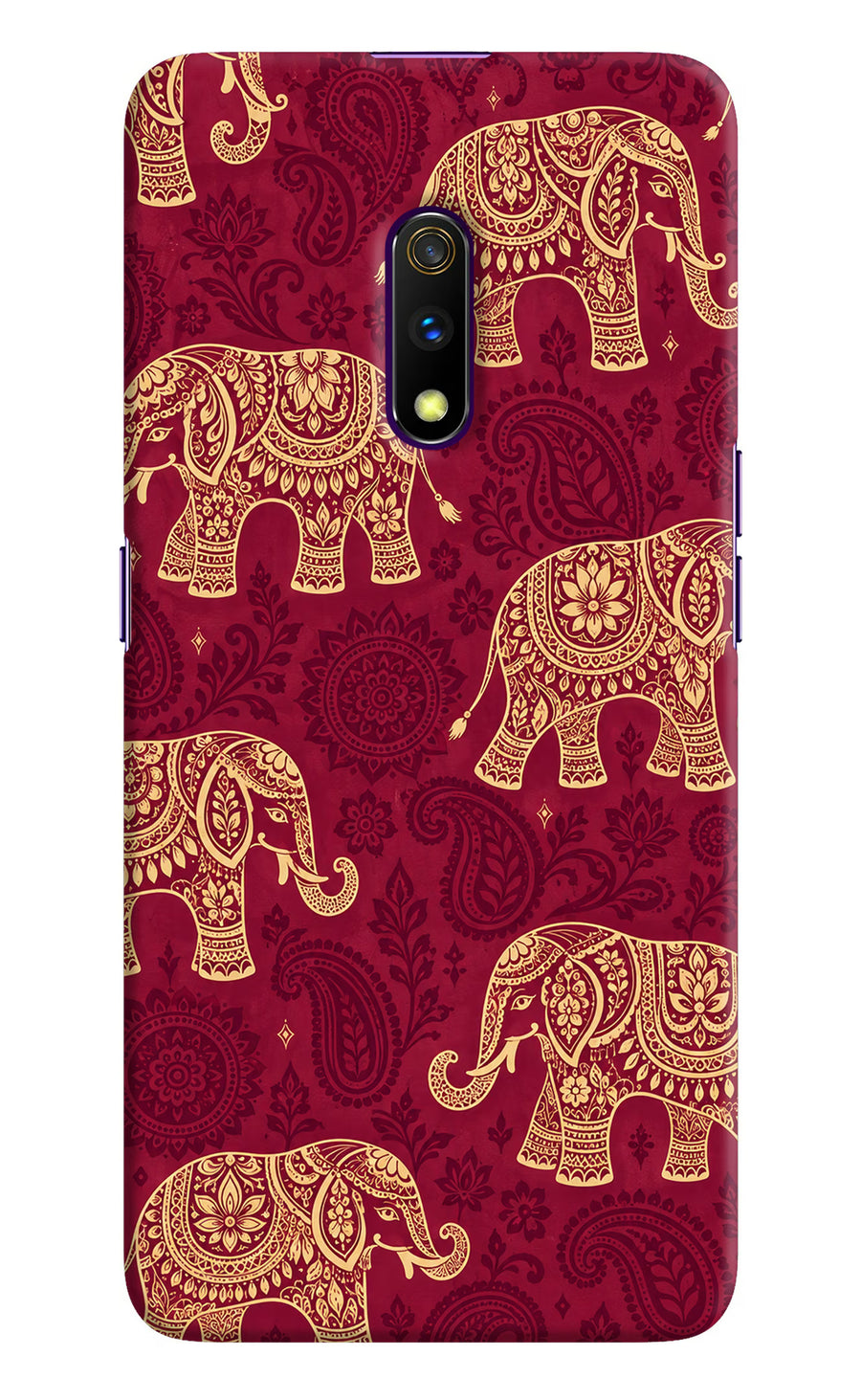 Maroon Elephant Realme X Back Cover, Hard case