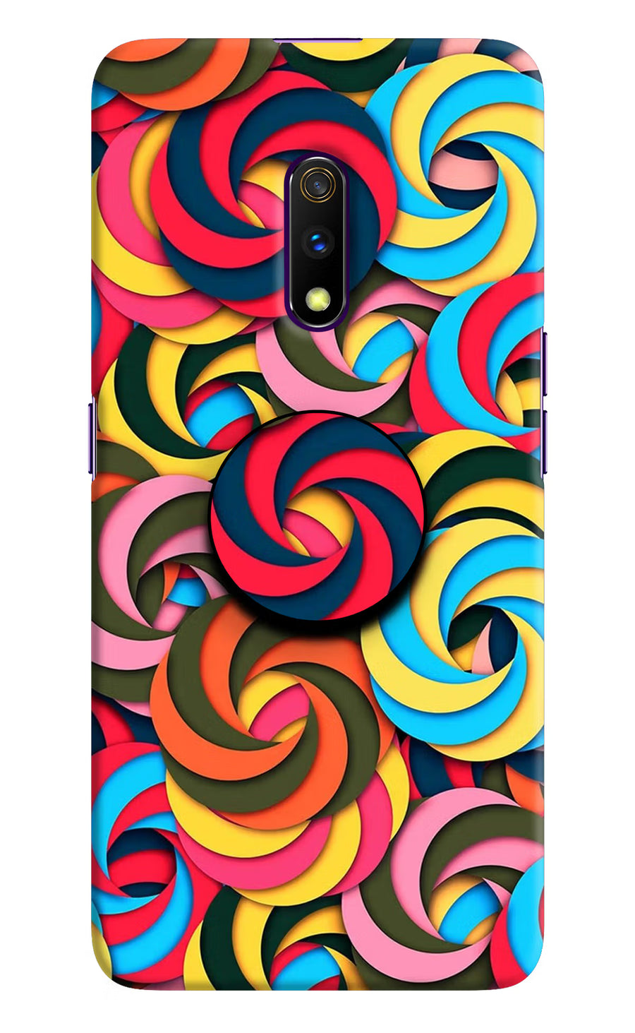 Spiral Pattern Realme X Pop Case, Hard case