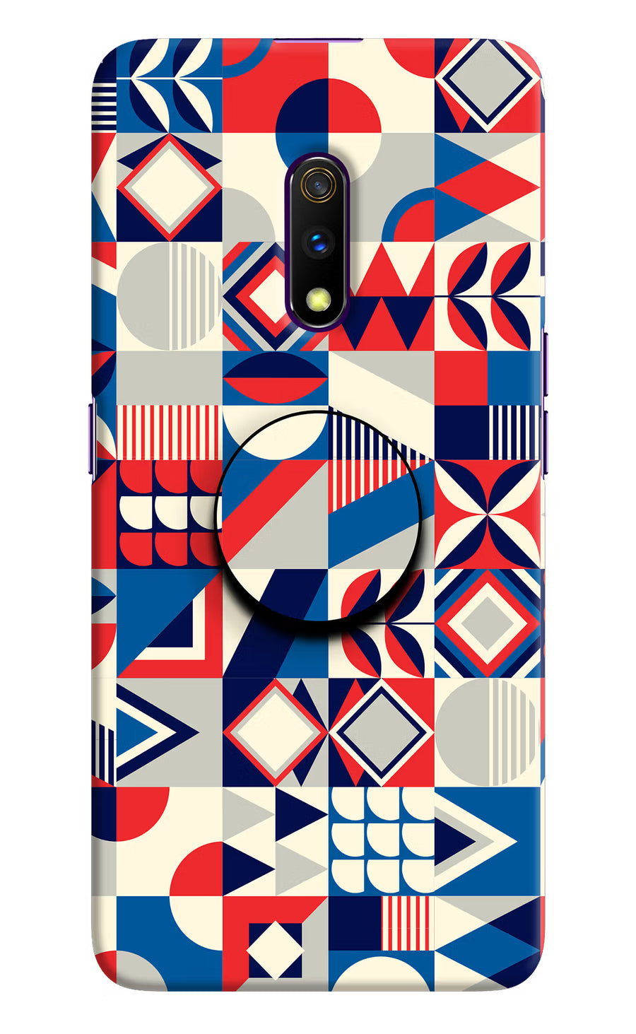 Colorful Pattern Realme X Pop Case, Hard case