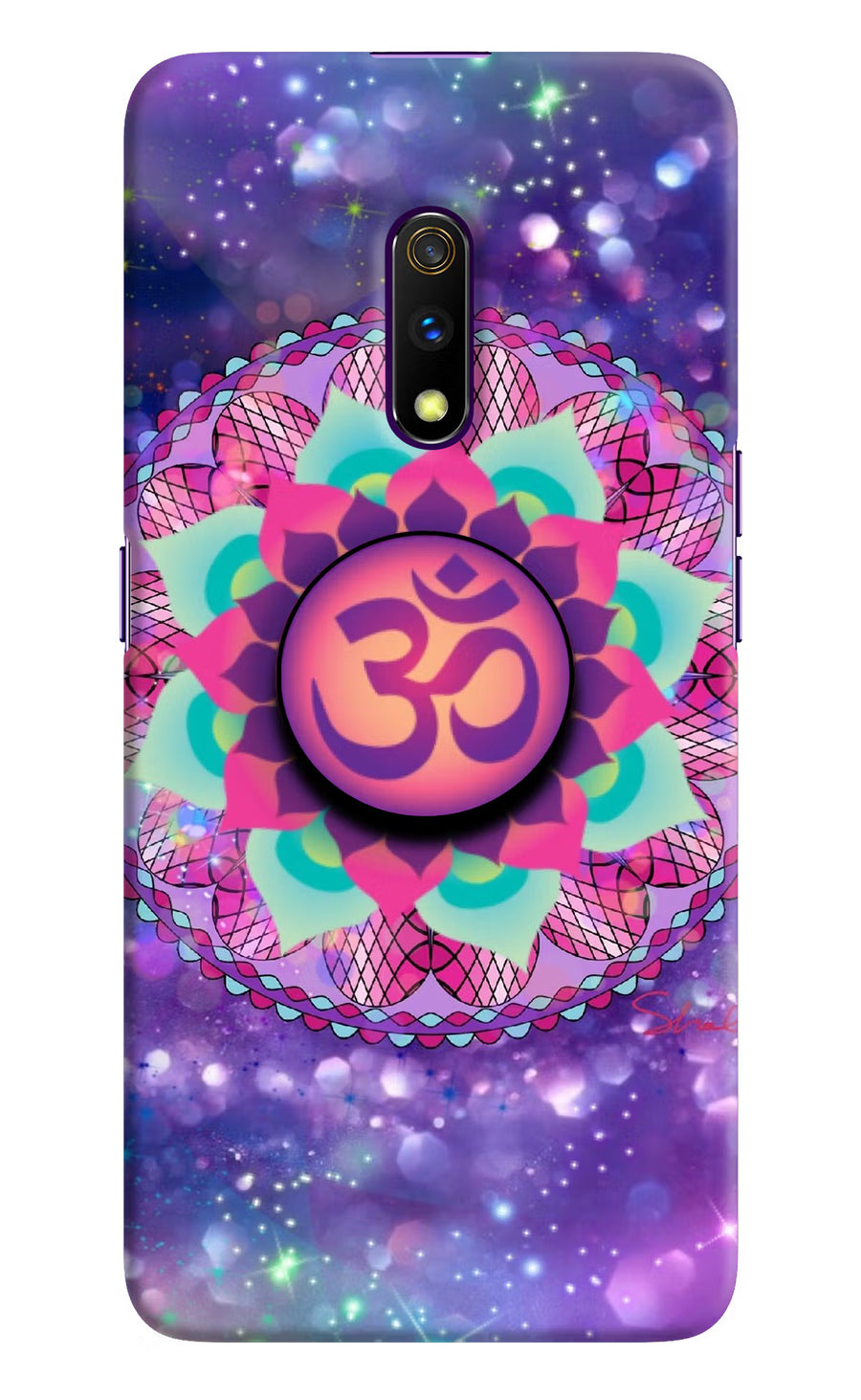 Om Purple Realme X Pop Case, Hard case