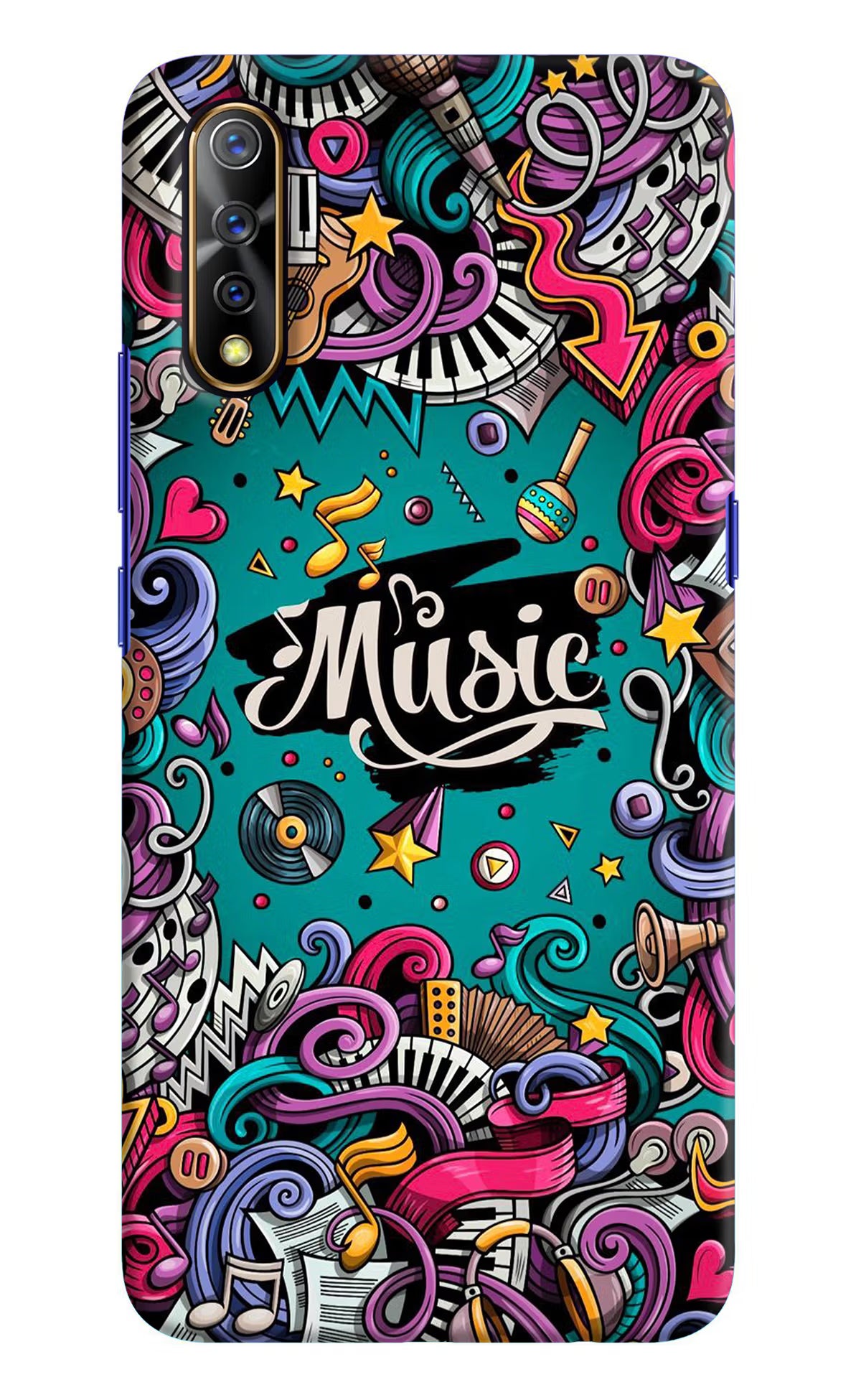 Music Graffiti Vivo S1/Z1x Hard Case Back Cover by Casekaro