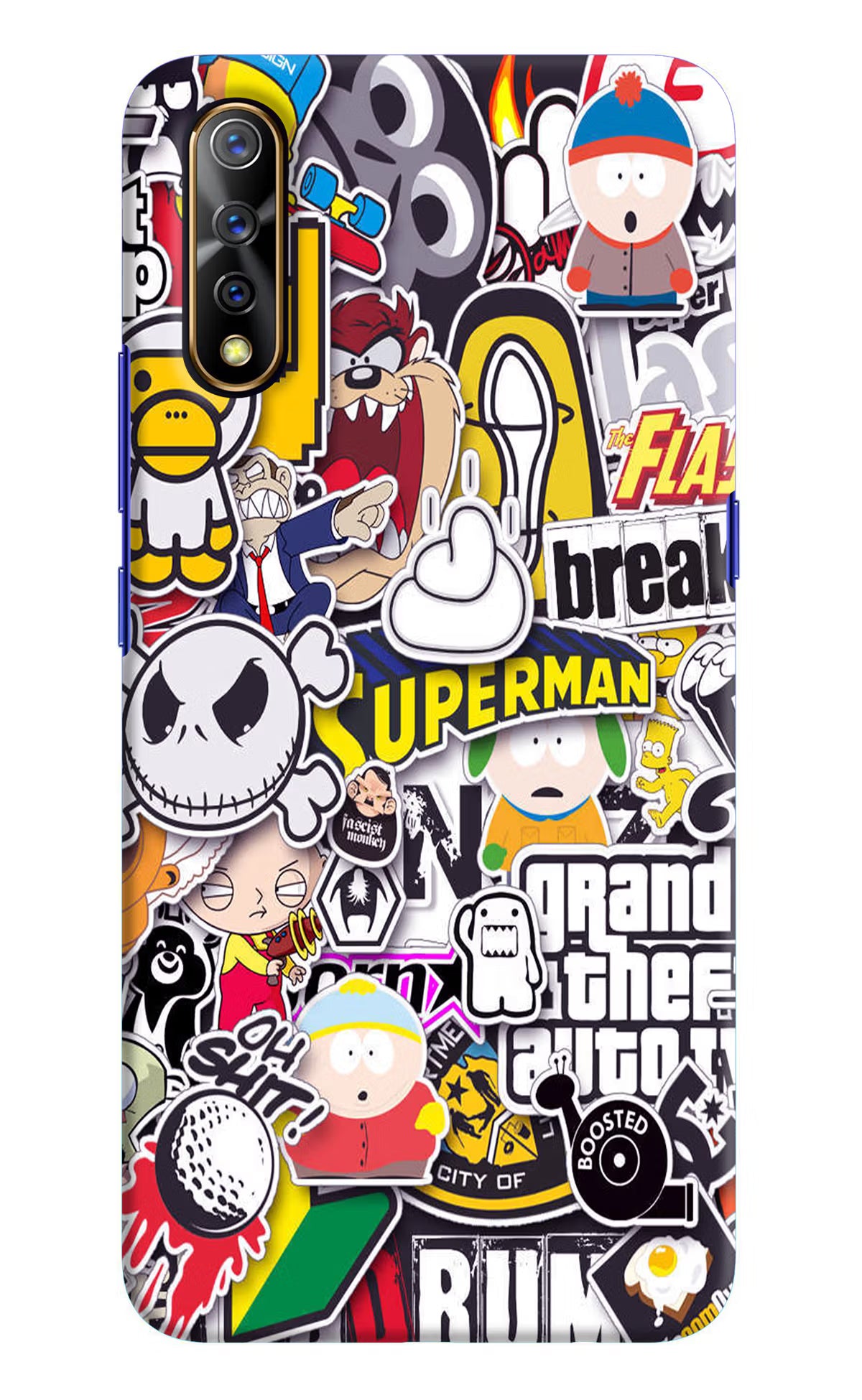 Sticker Bomb Vivo S1/Z1x Hard Case Back Cover by Casekaro