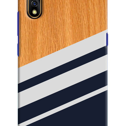Blue and white wooden Vivo S1/Z1x Hard Case Back Cover by Casekaro