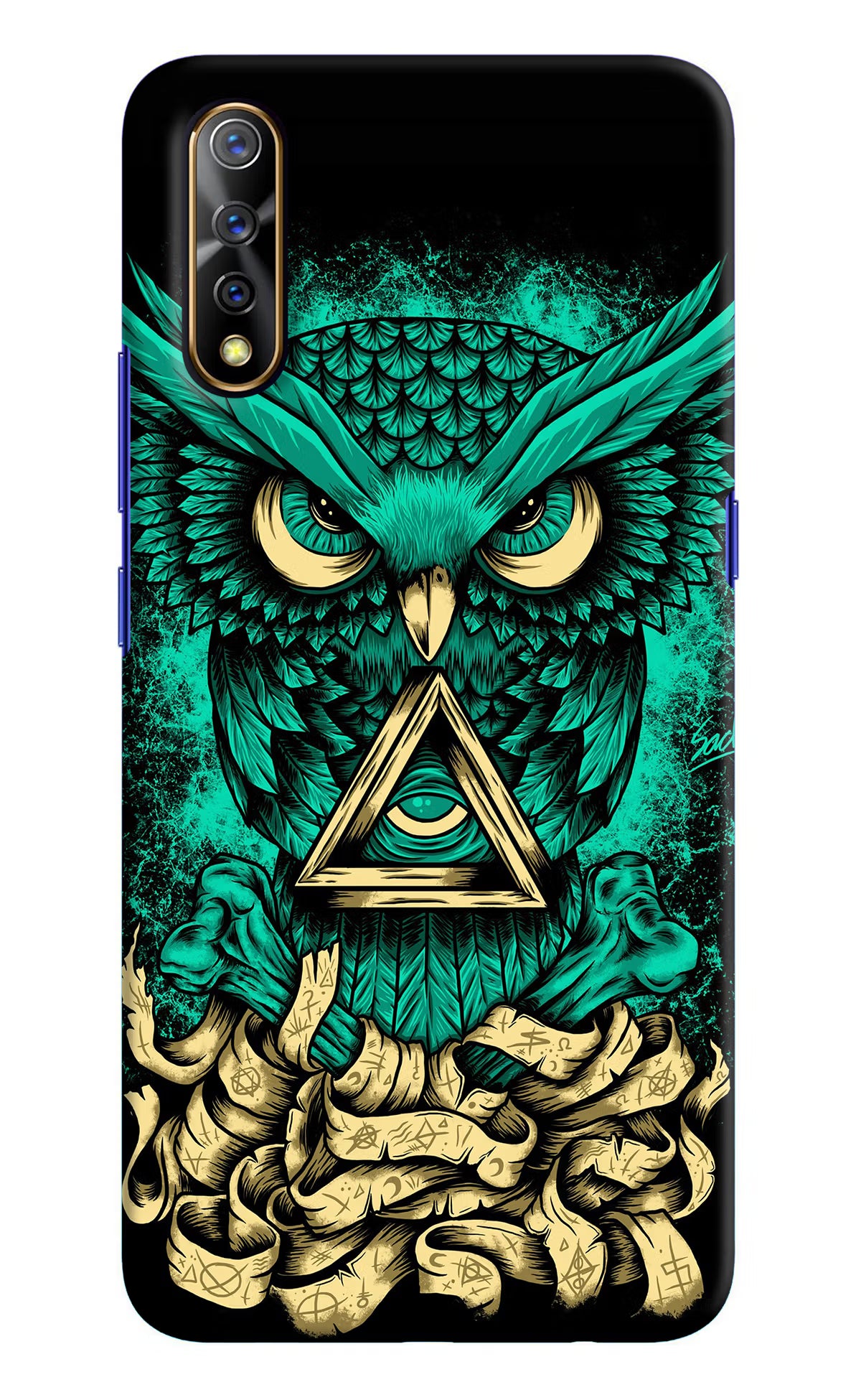 Green Owl Vivo S1/Z1x Hard Case Back Cover by Casekaro