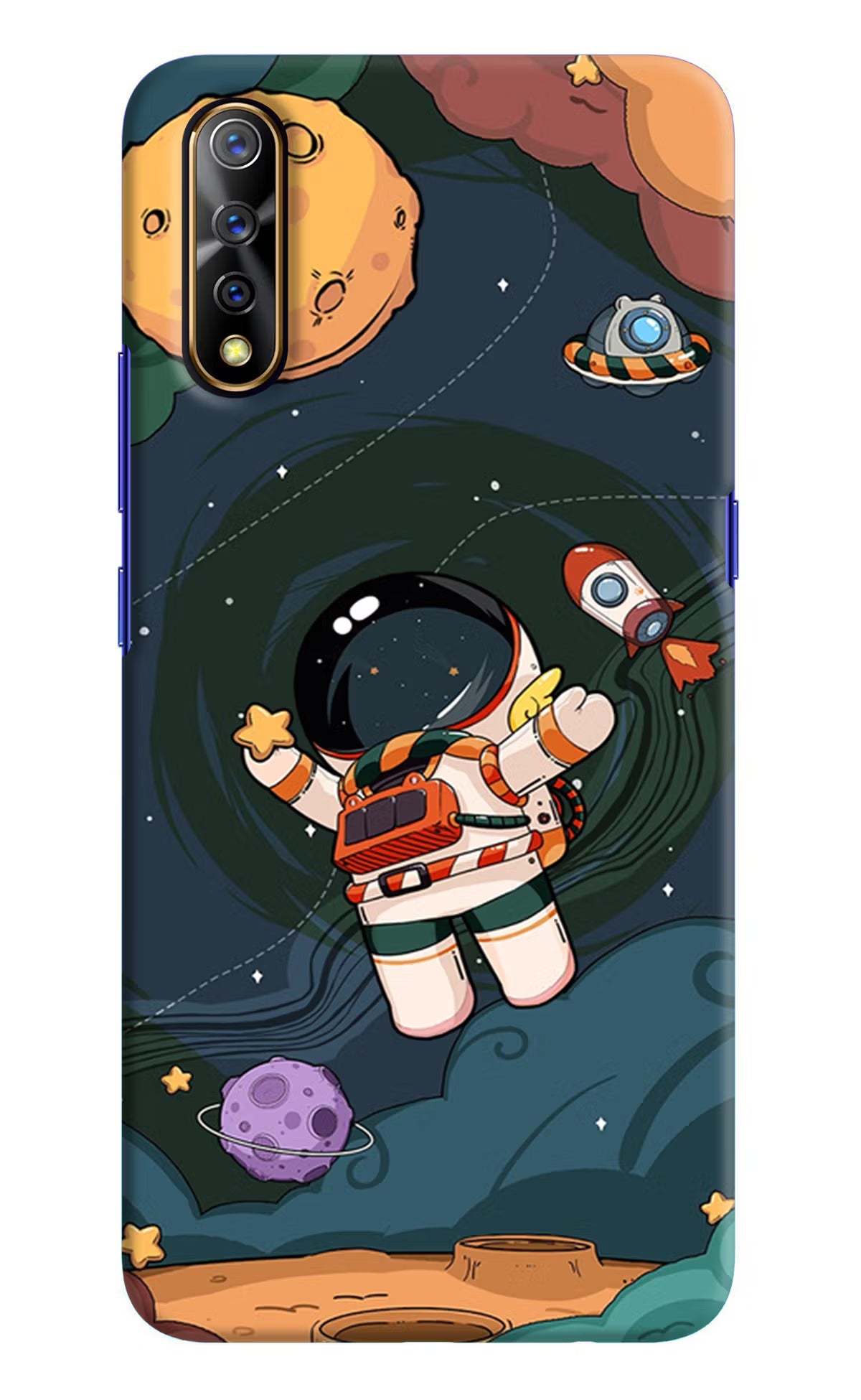 Cartoon Astronaut Vivo S1/Z1x Hard Case Back Cover by Casekaro