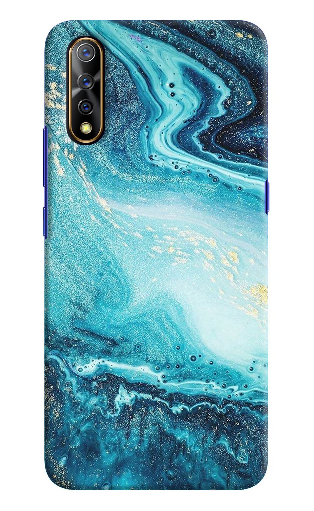 Blue Glitter Marble Vivo S1/Z1x Hard Case Back Cover by Casekaro