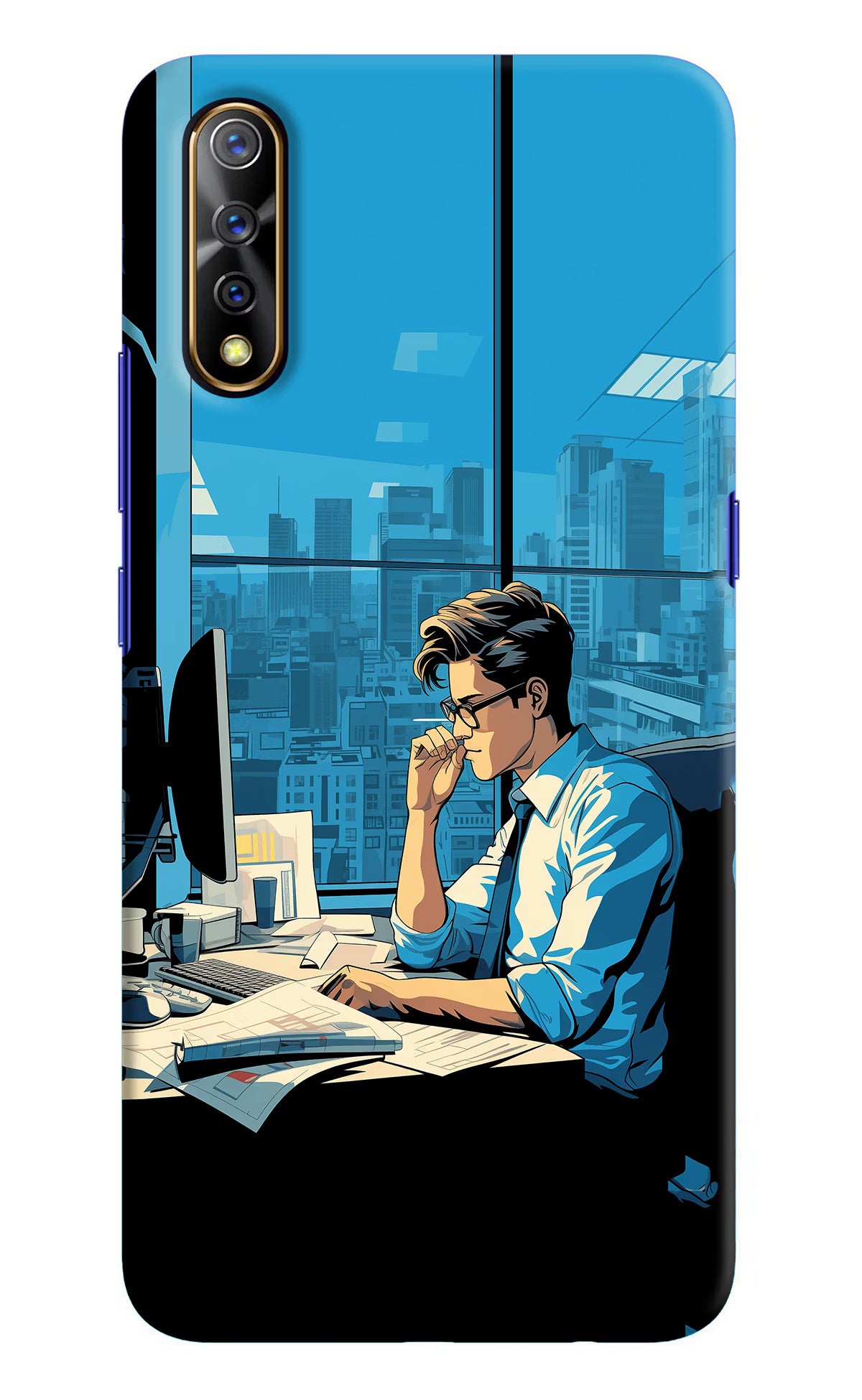 Focused Hustler (AI Generated) Vivo S1/Z1x Hard Case Back Cover by Casekaro