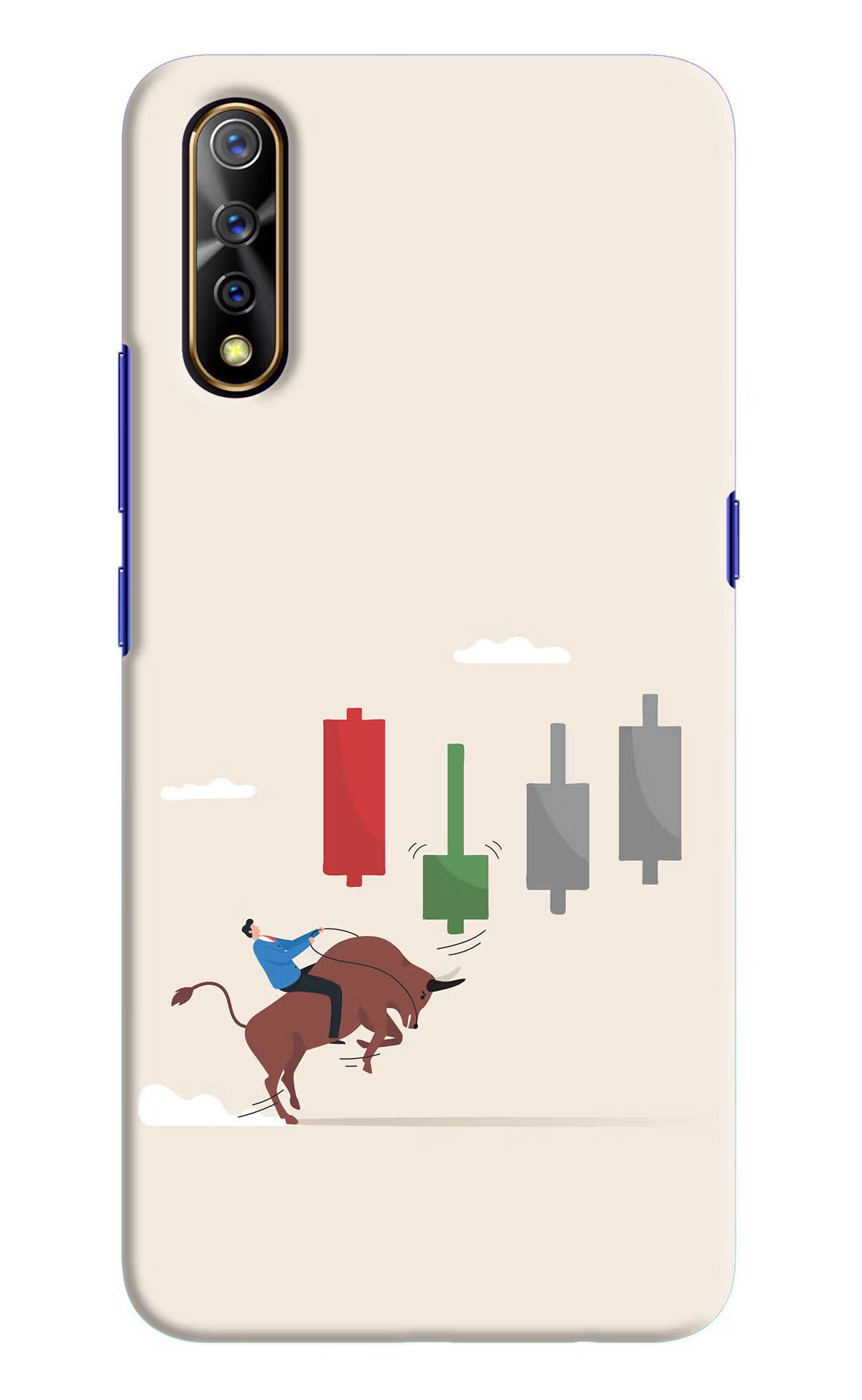 Bull Trading Momentum Vivo S1/Z1x Hard Case Back Cover by Casekaro