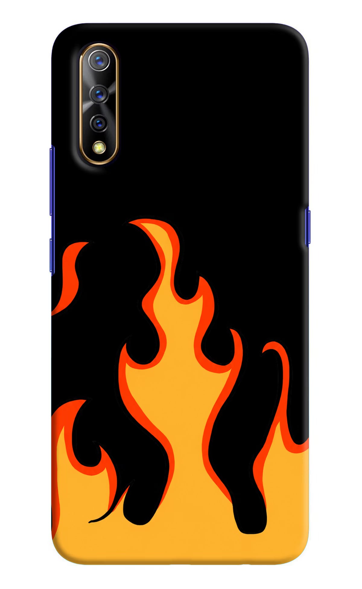 Fired Up – Black Vivo S1/Z1x Hard Case Back Cover by Casekaro