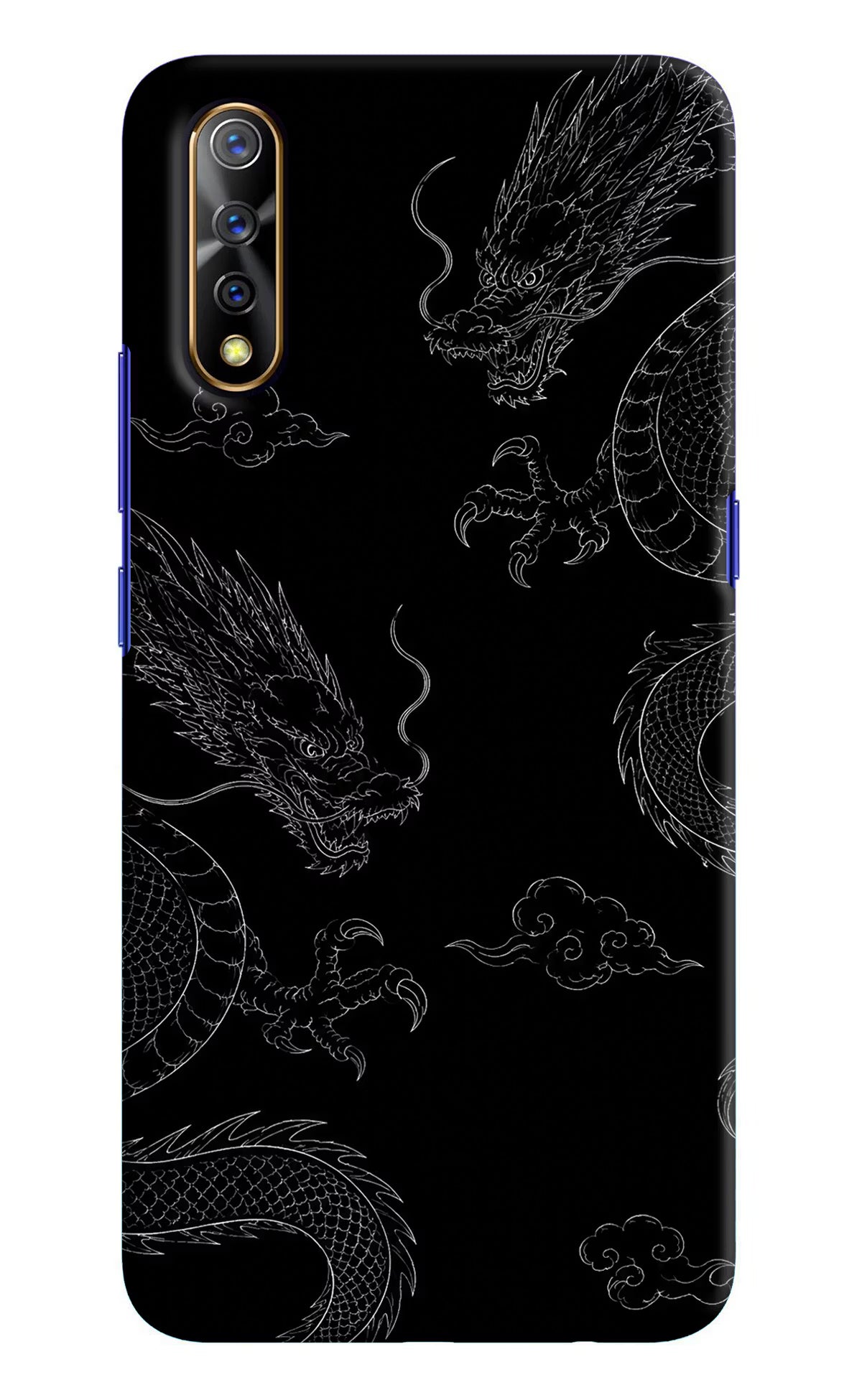 Twin Dragons Vivo S1/Z1x Hard Case Back Cover by Casekaro