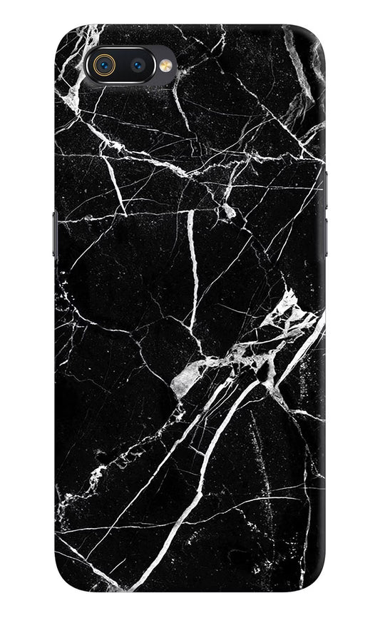 Black Marble Pattern Realme C2 Hard Case Back Cover by Casekaro