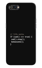 Life Motto Code Realme C2 Hard Case Back Cover by Casekaro