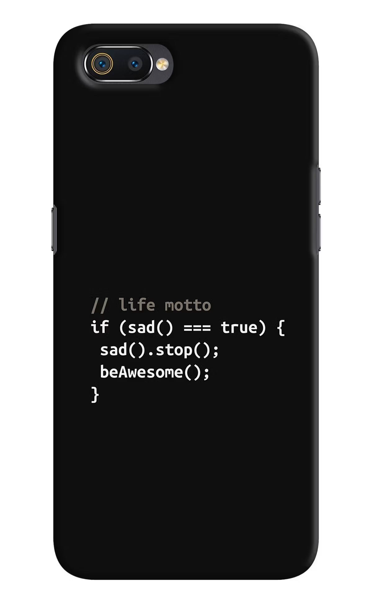 Life Motto Code Realme C2 Hard Case Back Cover by Casekaro