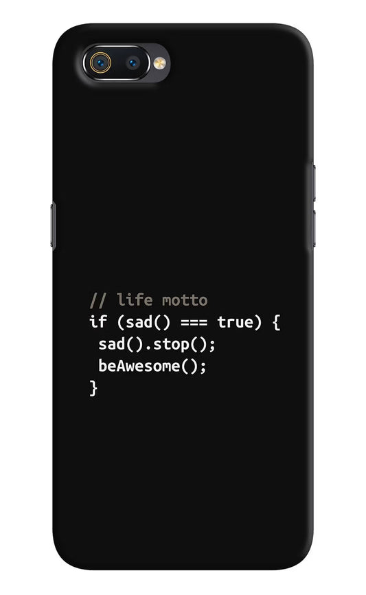 Life Motto Code Realme C2 Hard Case Back Cover by Casekaro