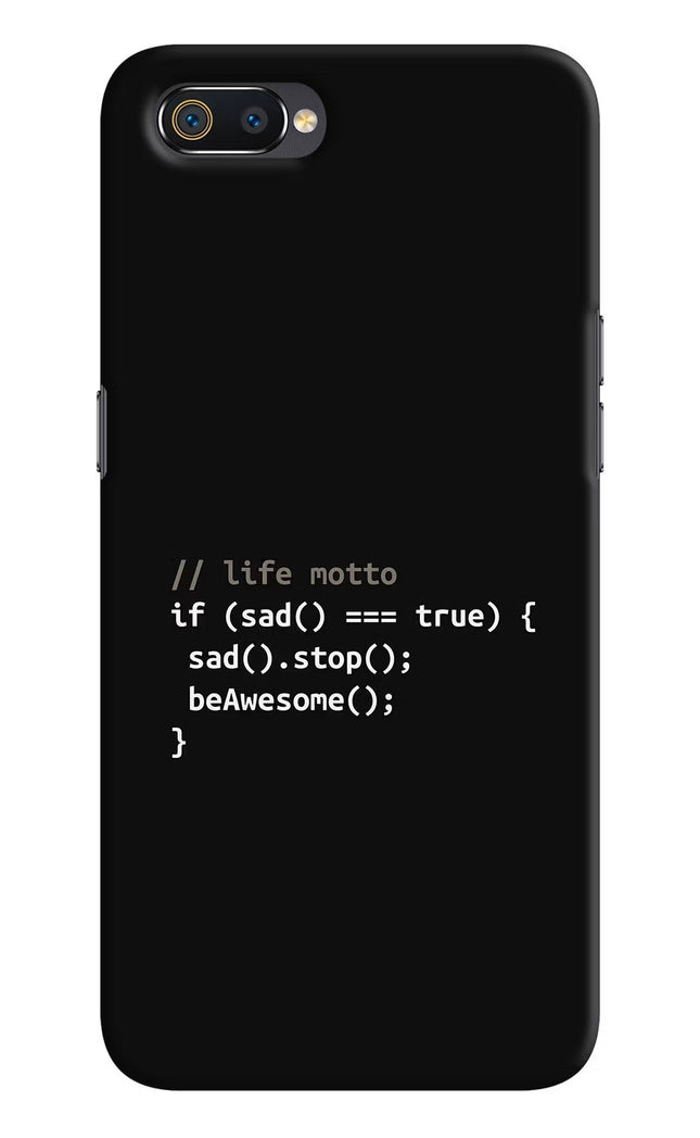 Life Motto Code Realme C2 Hard Case Back Cover by Casekaro