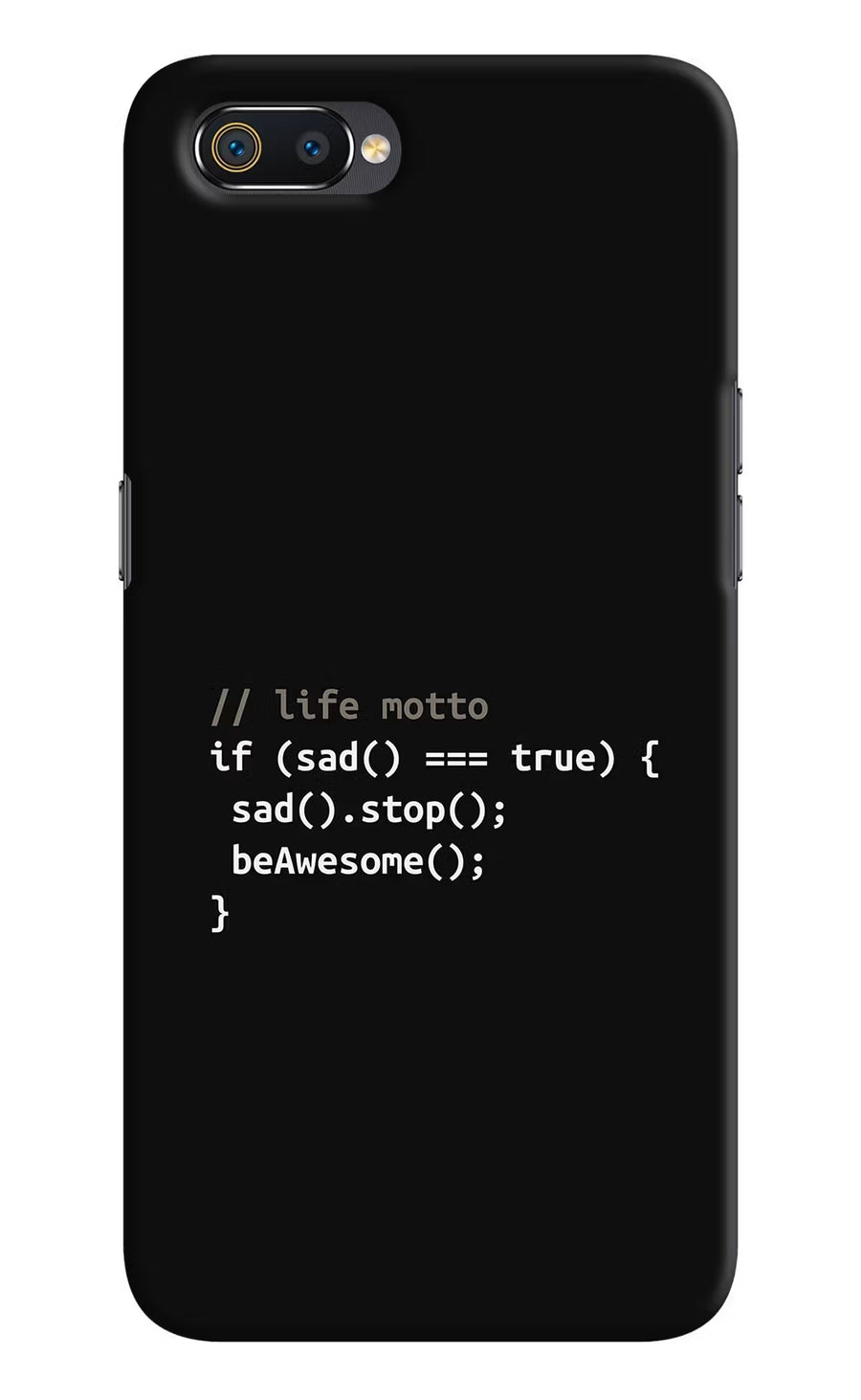 Life Motto Code Realme C2 Back Cover, Hard case