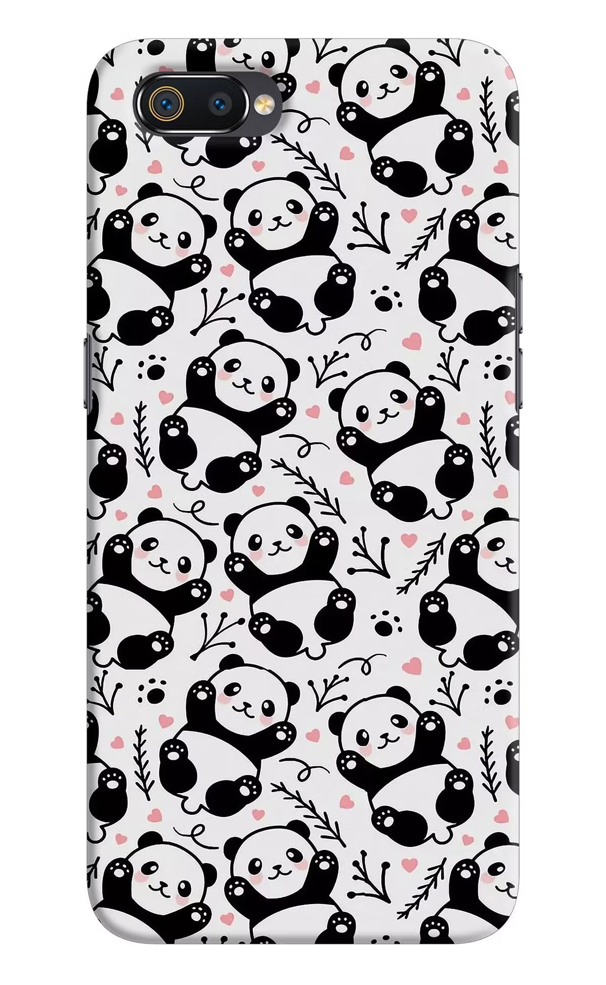 Cute Panda Realme C2 Hard Case Back Cover by Casekaro