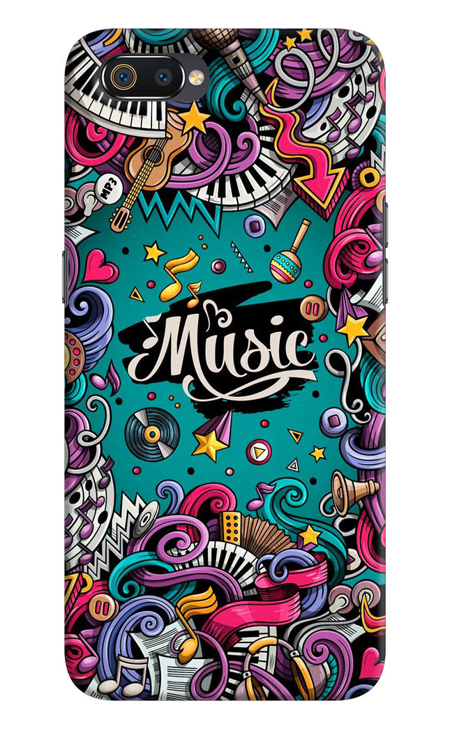 Music Graffiti Realme C2 Hard Case Back Cover by Casekaro
