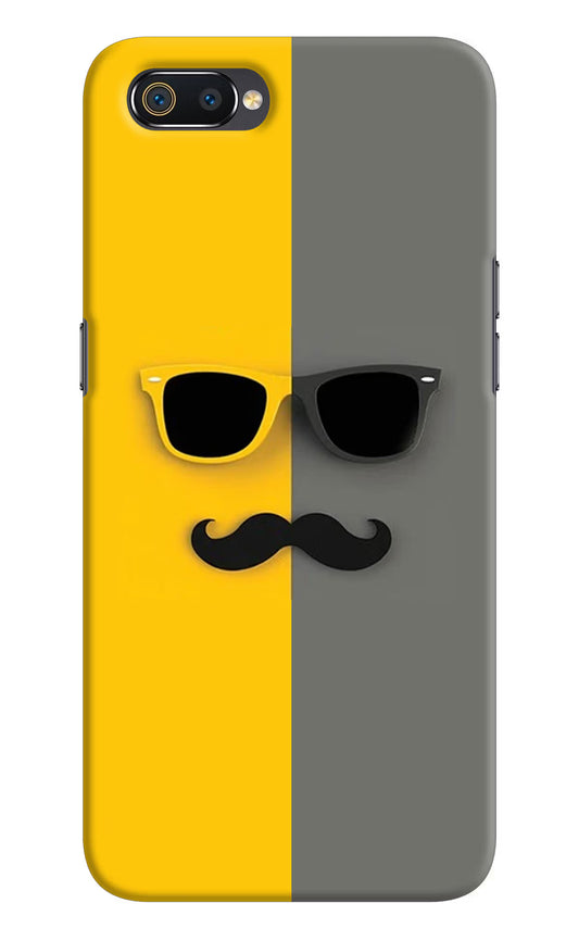 Sunglasses with Mustache Realme C2 Hard Case Back Cover by Casekaro