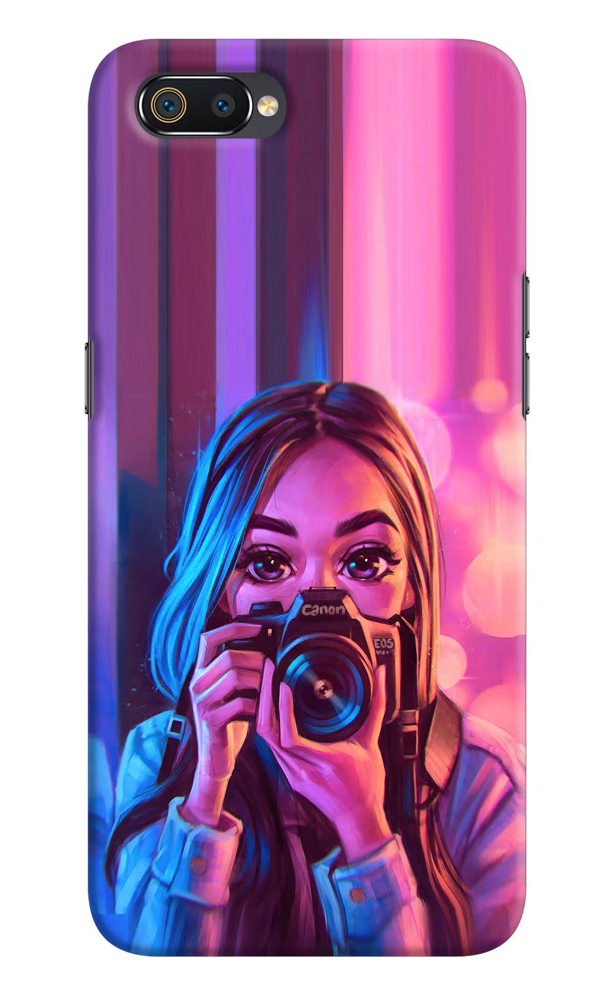 Girl Photographer Realme C2 Hard Case Back Cover by Casekaro