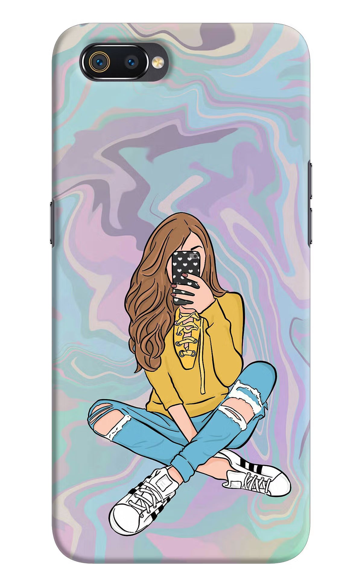 Selfie Girl Realme C2 Hard Case Back Cover by Casekaro