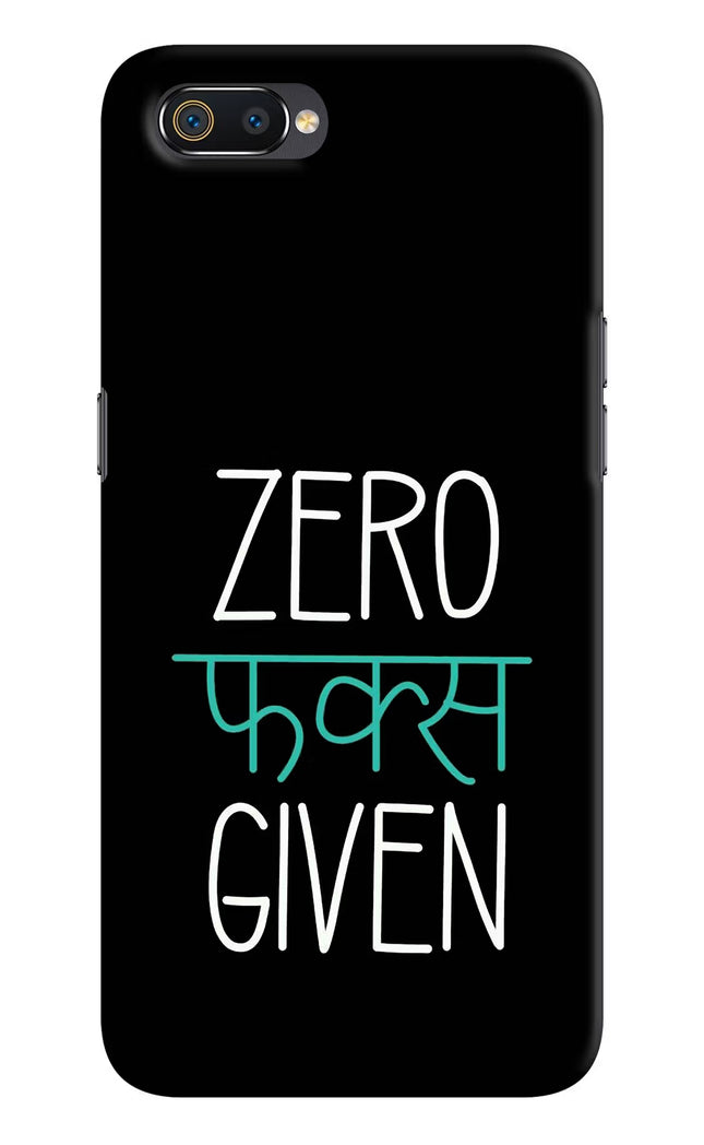 Zero Fucks Given Realme C2 Hard Case Back Cover by Casekaro