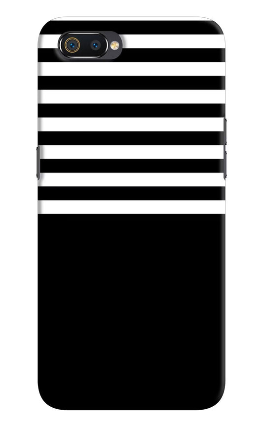 Black and White Print Realme C2 Hard Case Back Cover by Casekaro