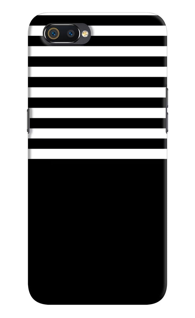 Black and White Print Realme C2 Hard Case Back Cover by Casekaro