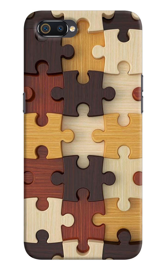 Wooden Puzzle Realme C2 Hard Case Back Cover by Casekaro