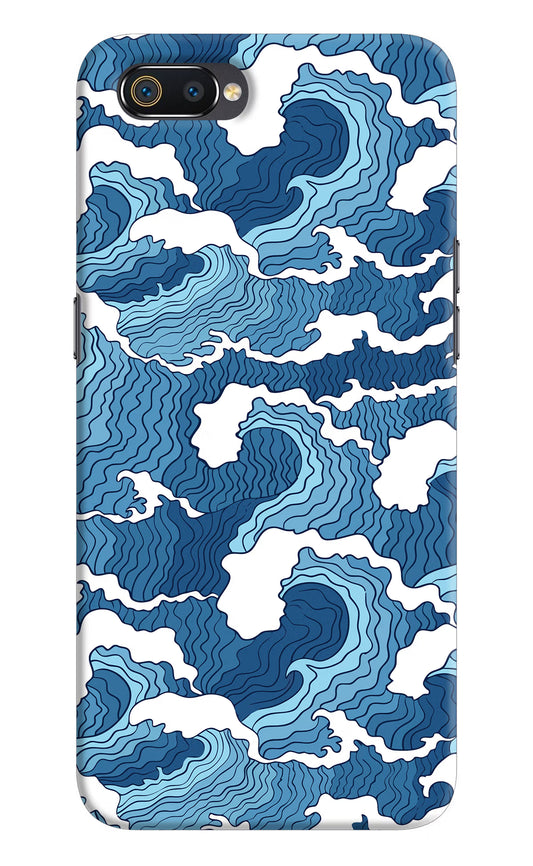 Blue Waves Realme C2 Hard Case Back Cover by Casekaro