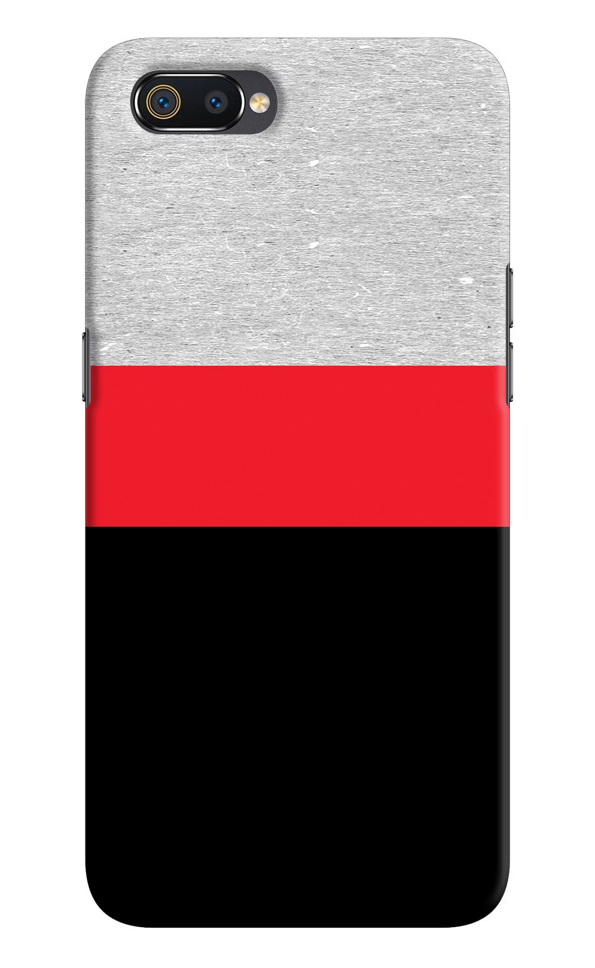 Tri Color Pattern Realme C2 Hard Case Back Cover by Casekaro