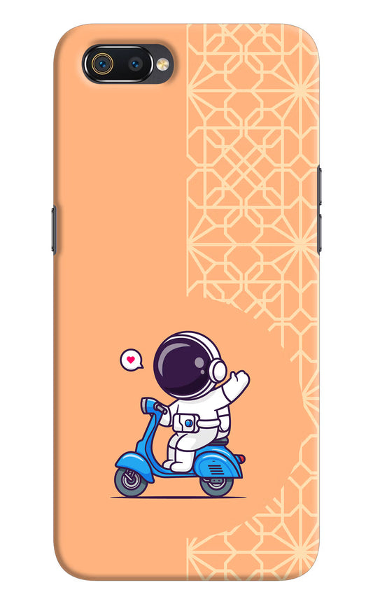 Cute Astronaut Riding Realme C2 Hard Case Back Cover by Casekaro