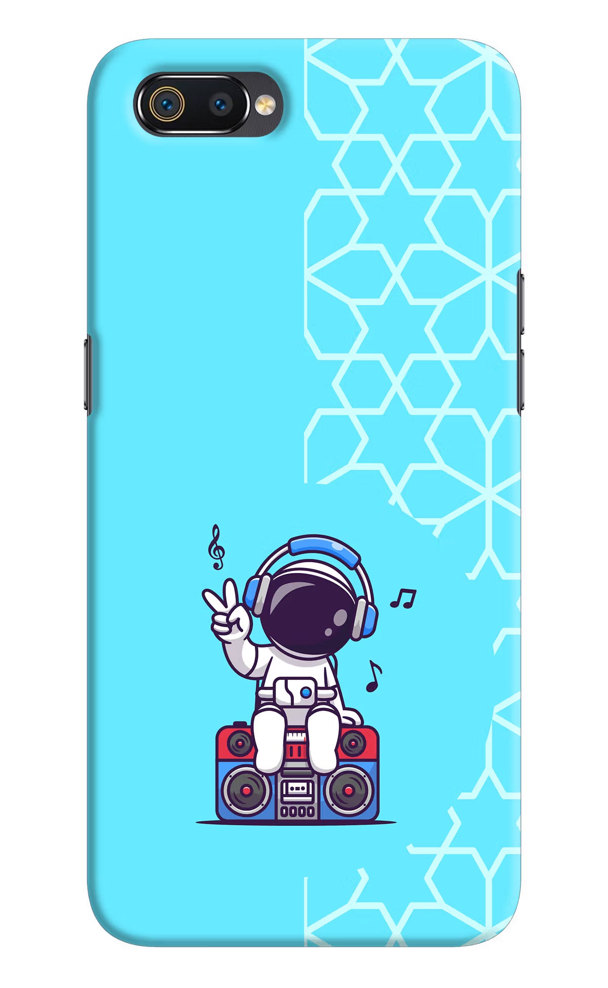 Cute Astronaut Chilling Realme C2 Hard Case Back Cover by Casekaro