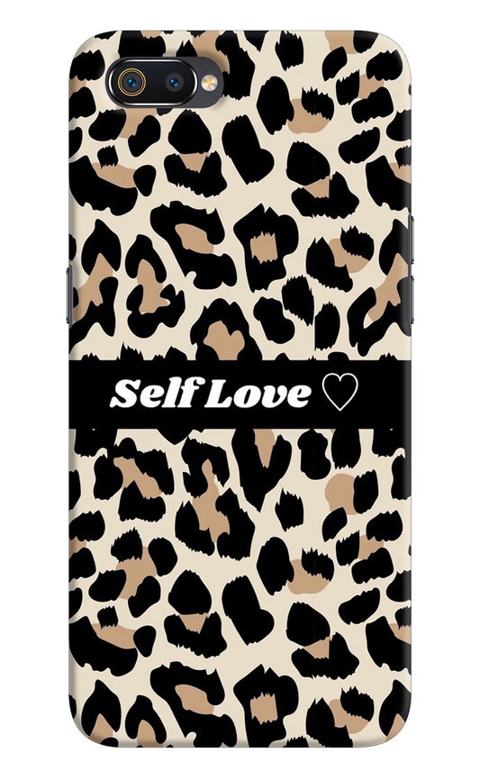 Leopard Print Self Love Realme C2 Hard Case Back Cover by Casekaro
