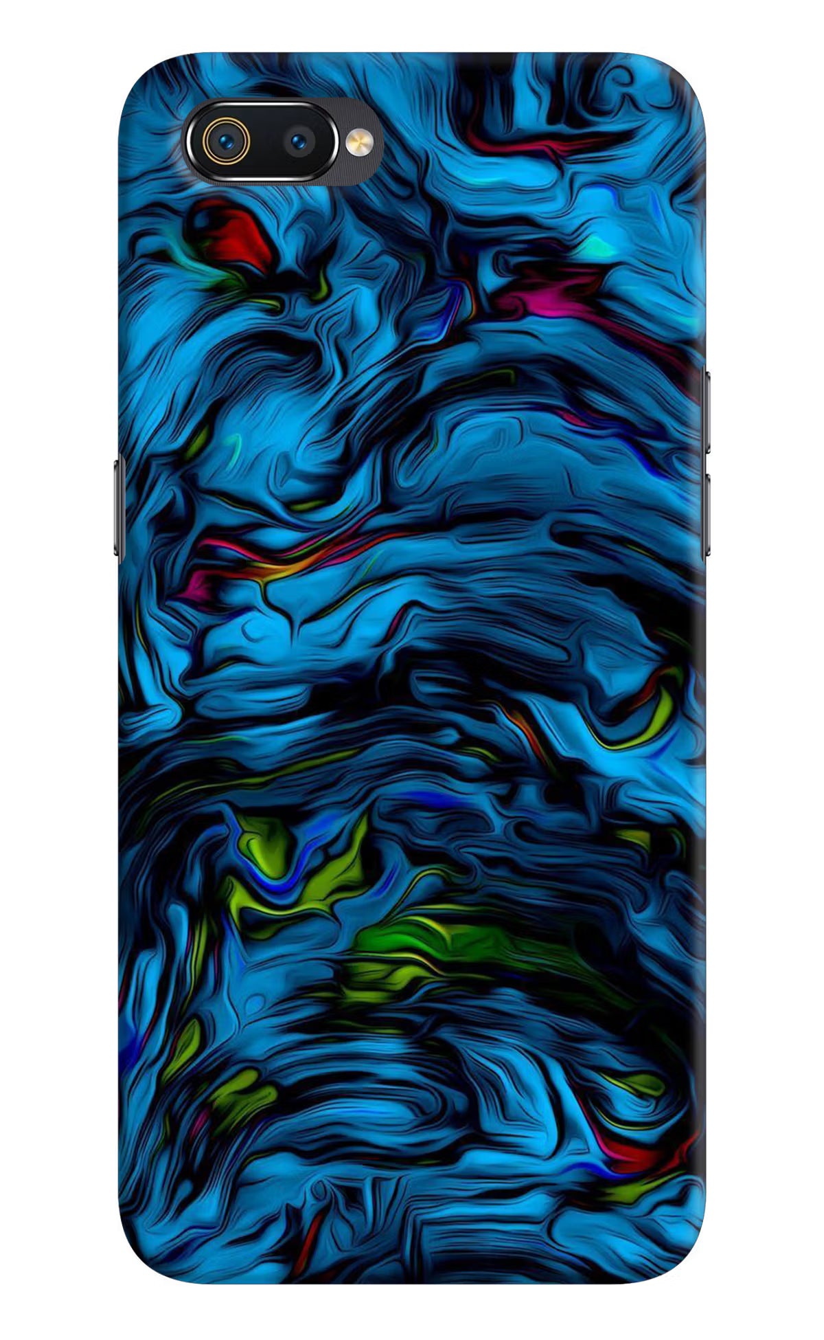 Dark Blue Abstract Realme C2 Hard Case Back Cover by Casekaro