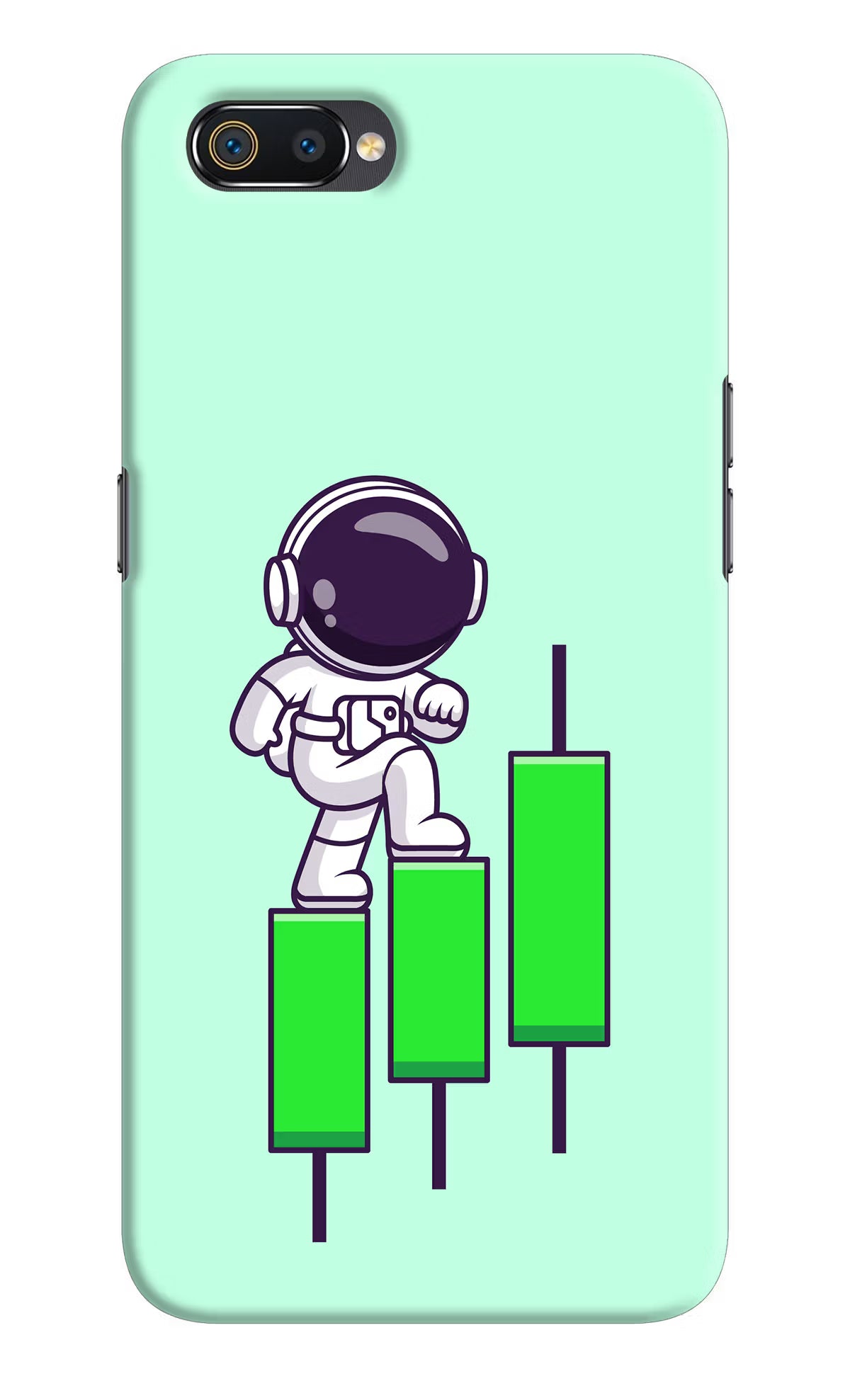 Astronaut Trader Realme C2 Hard Case Back Cover by Casekaro