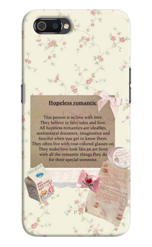 Hopeless Romantic Realme C2 Hard Case Back Cover by Casekaro