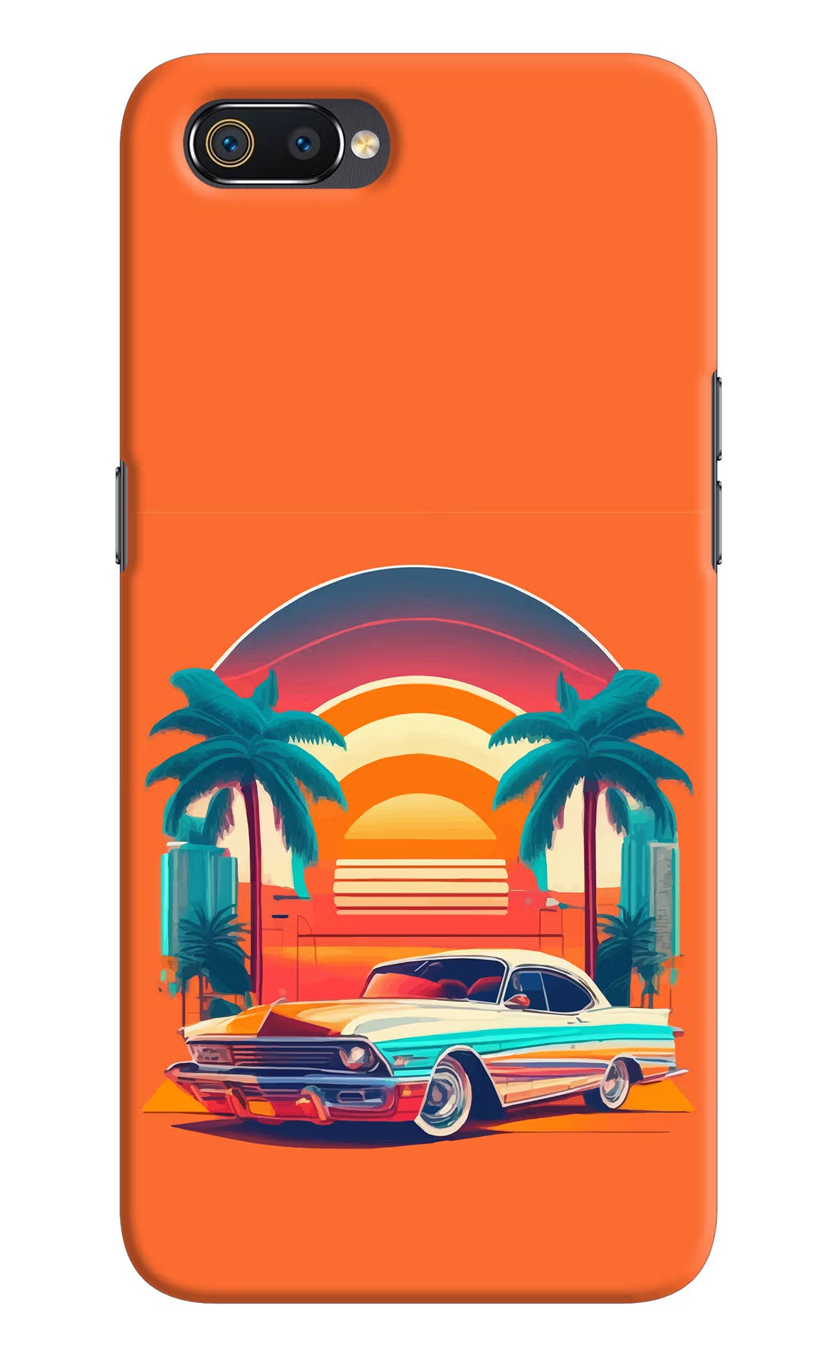 Palm Drive 80s Realme C2 Hard Case Back Cover by Casekaro