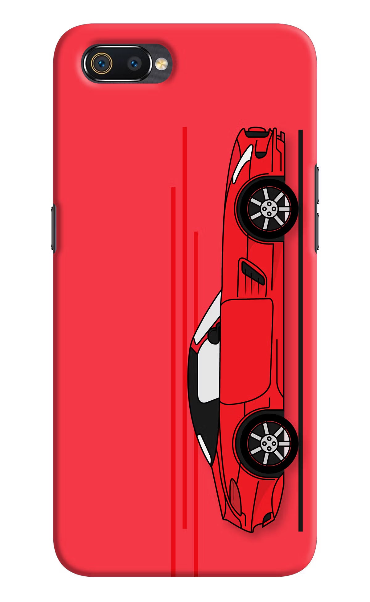 Red Velocity Realme C2 Hard Case Back Cover by Casekaro