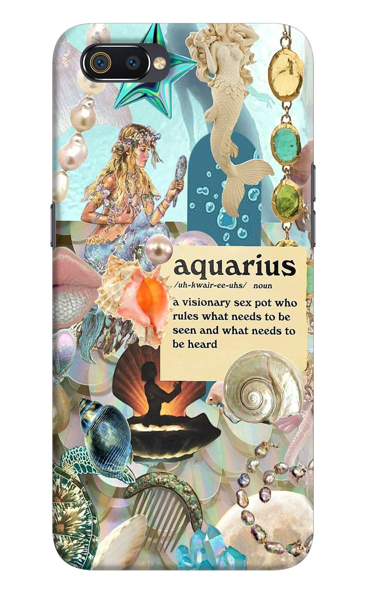 Aquarius Zodiac Realme C2 Hard Case Back Cover by Casekaro
