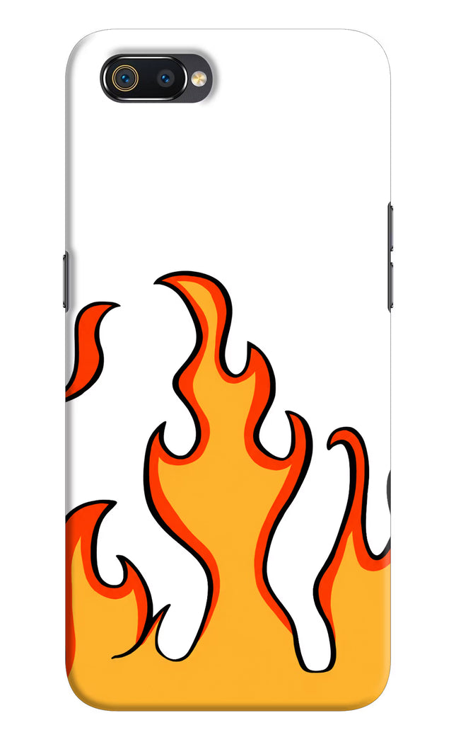 Fired Up – White Realme C2 Hard Case Back Cover by Casekaro
